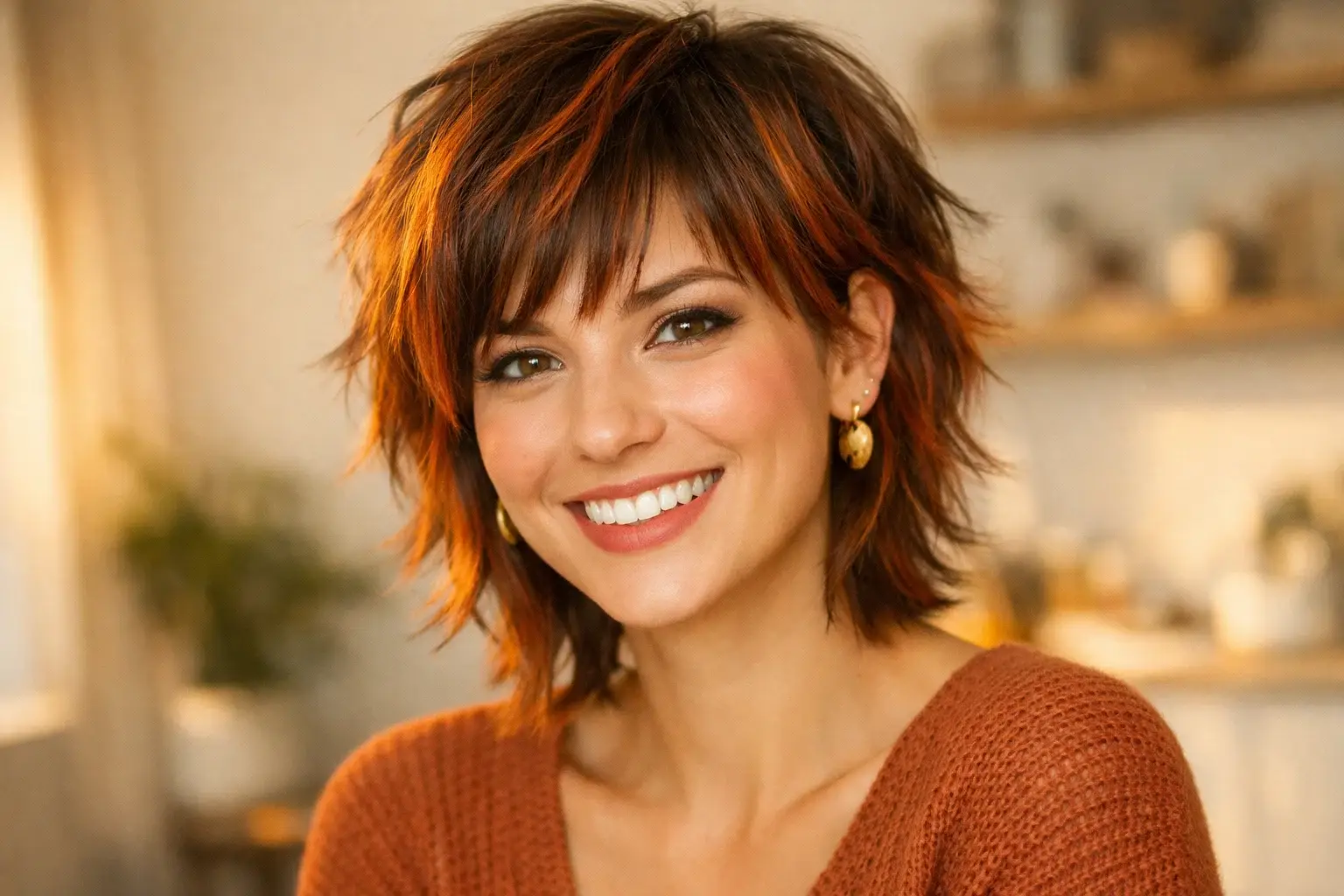 The Short Wolf Cut with Color Accents