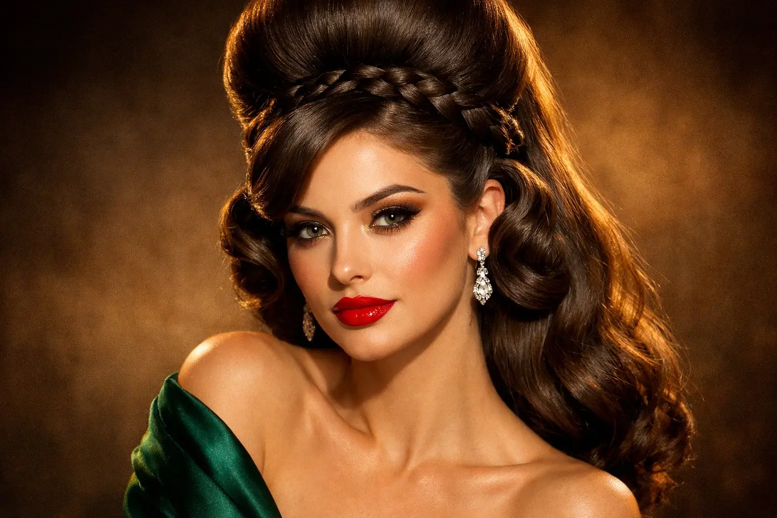 Bouffant Updo with Pin Curls