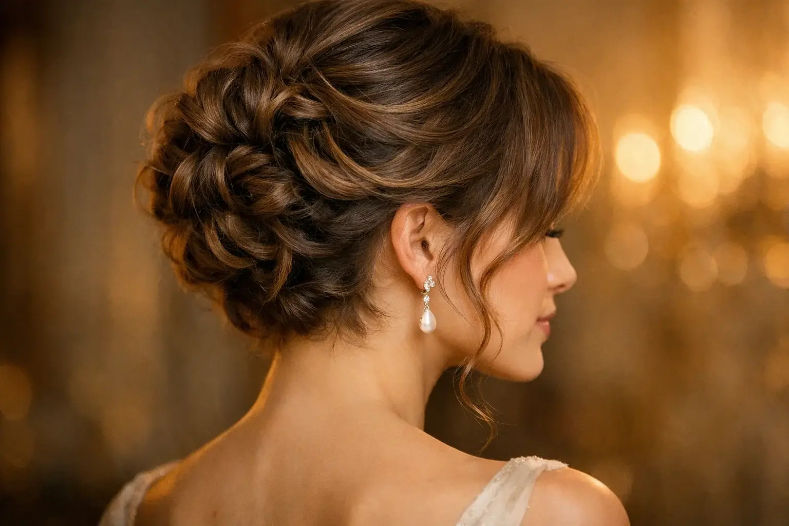The Pinned-Back Curls Updo