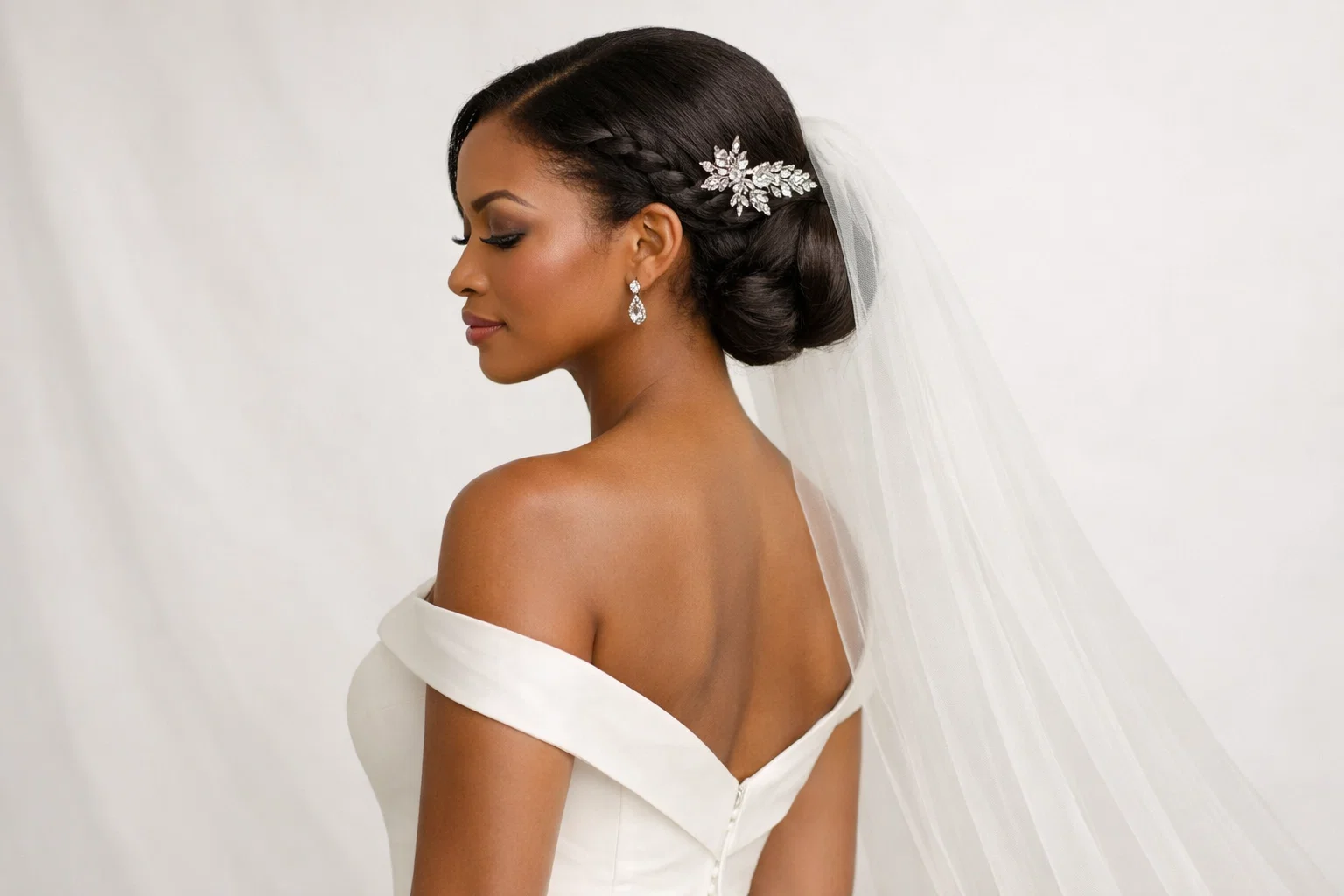 ELEGANT CHIGNON WITH BRAIDED DETAIL