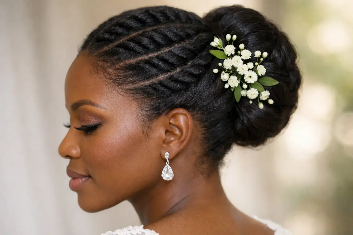 FLAT TWIST BRIDAL BUN