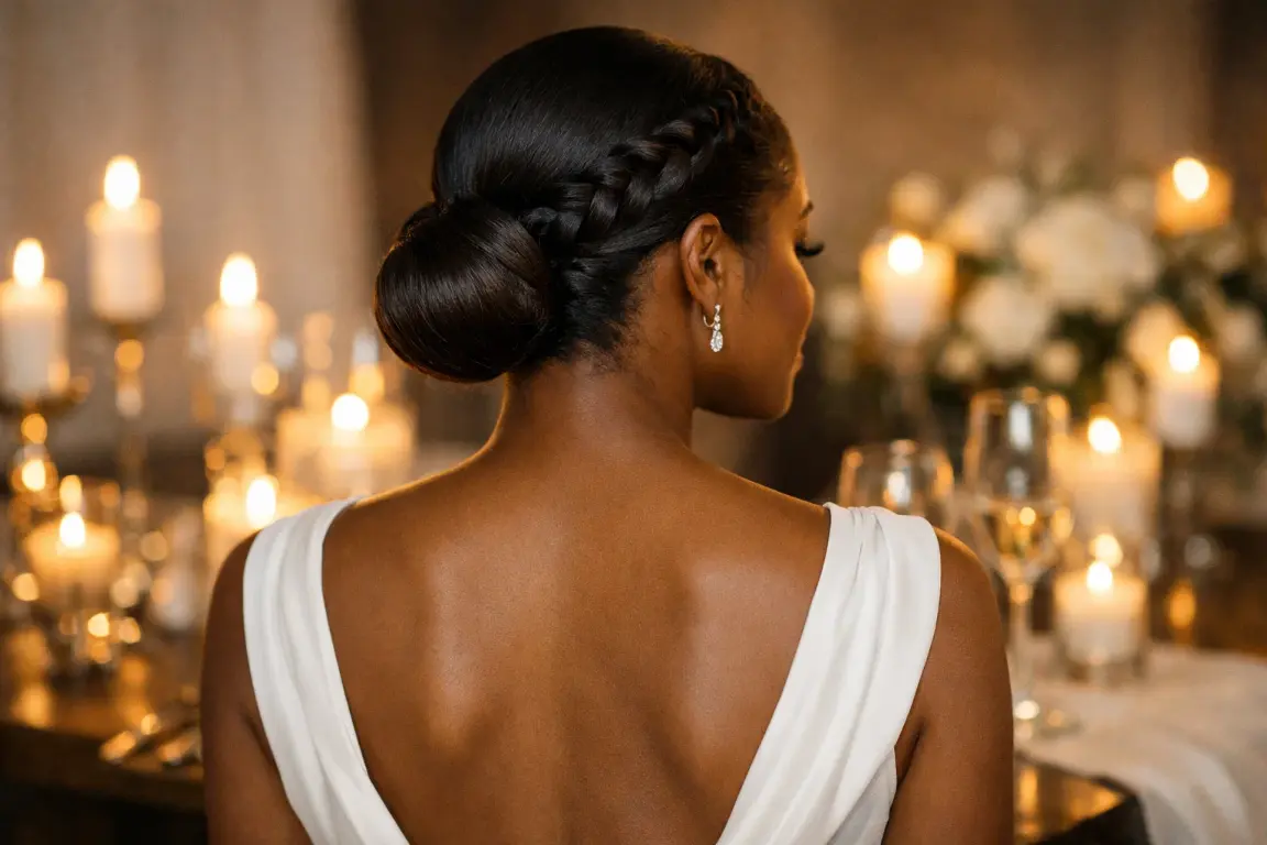 SLEEK LOW BUN WITH SIDE BRAID