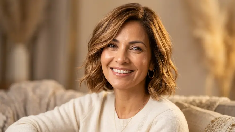 The Chin-Length Bob with Caramel Tones