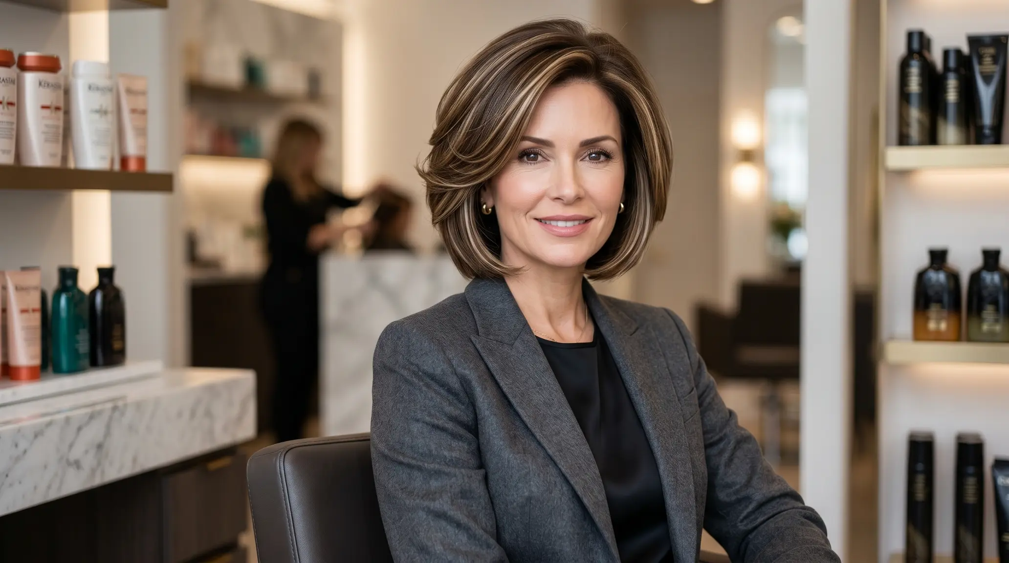 The Stacked Bob with Subtle Highlights