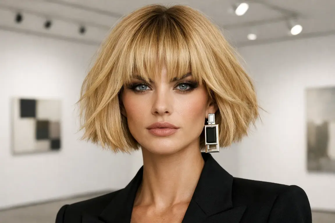 The Textured Bob with Bottleneck Bangs