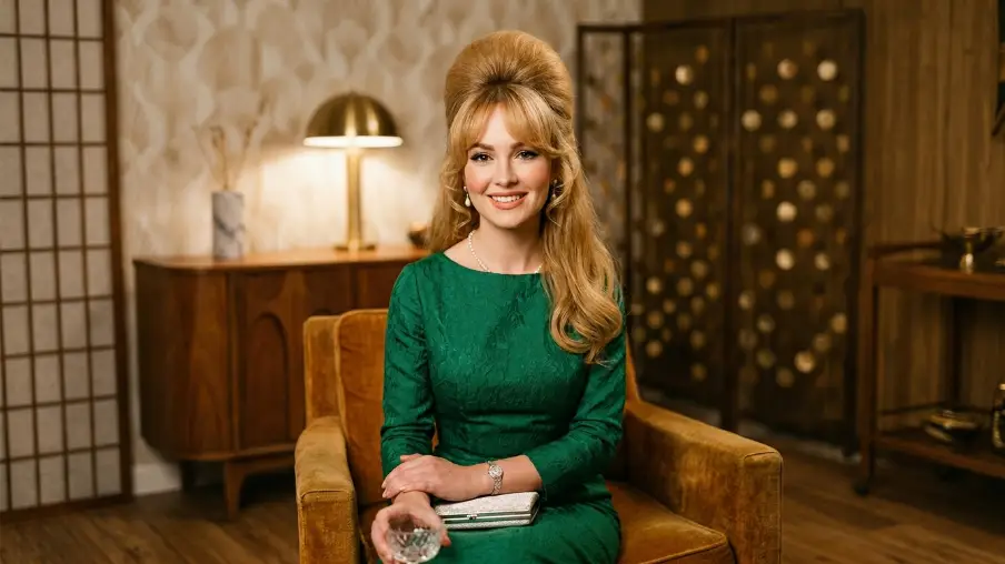 The 1960s Bouffant Half-Up with Bangs