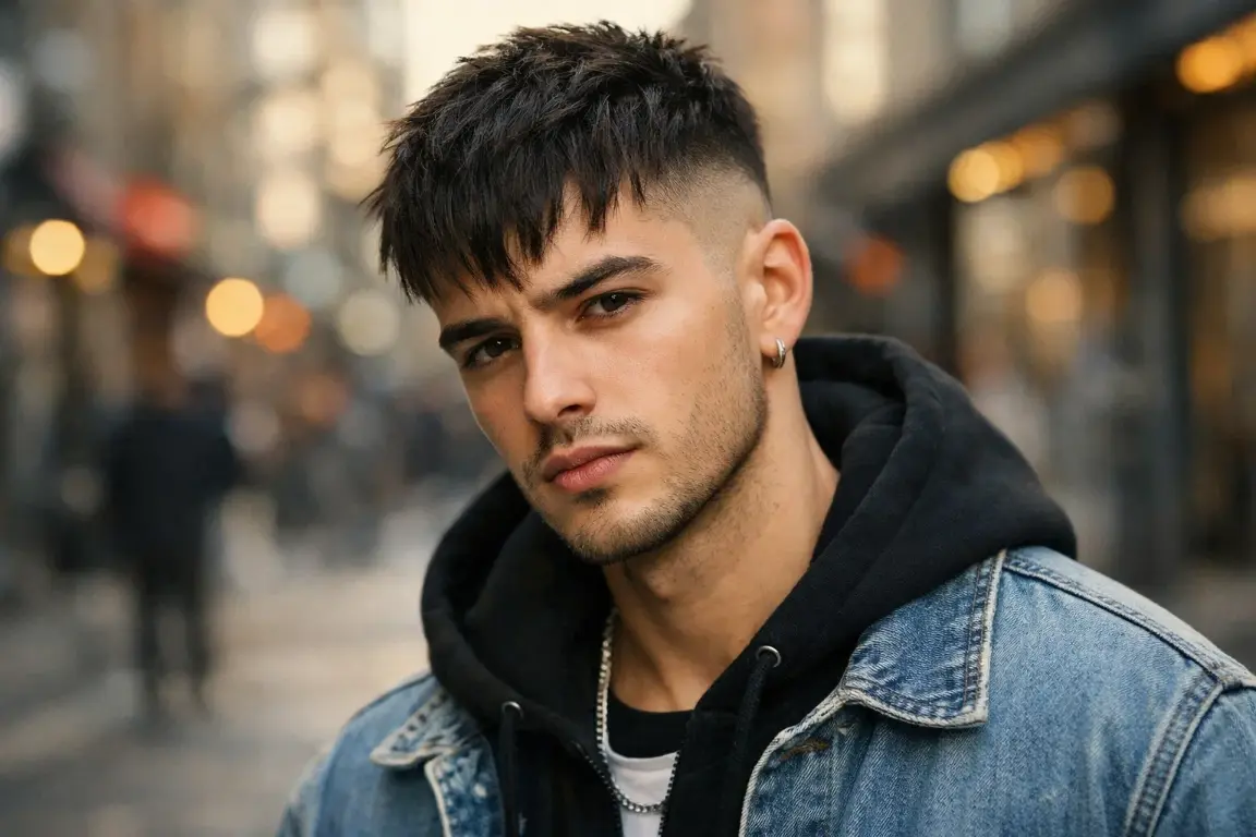 The Textured Fringe with Skin Fade