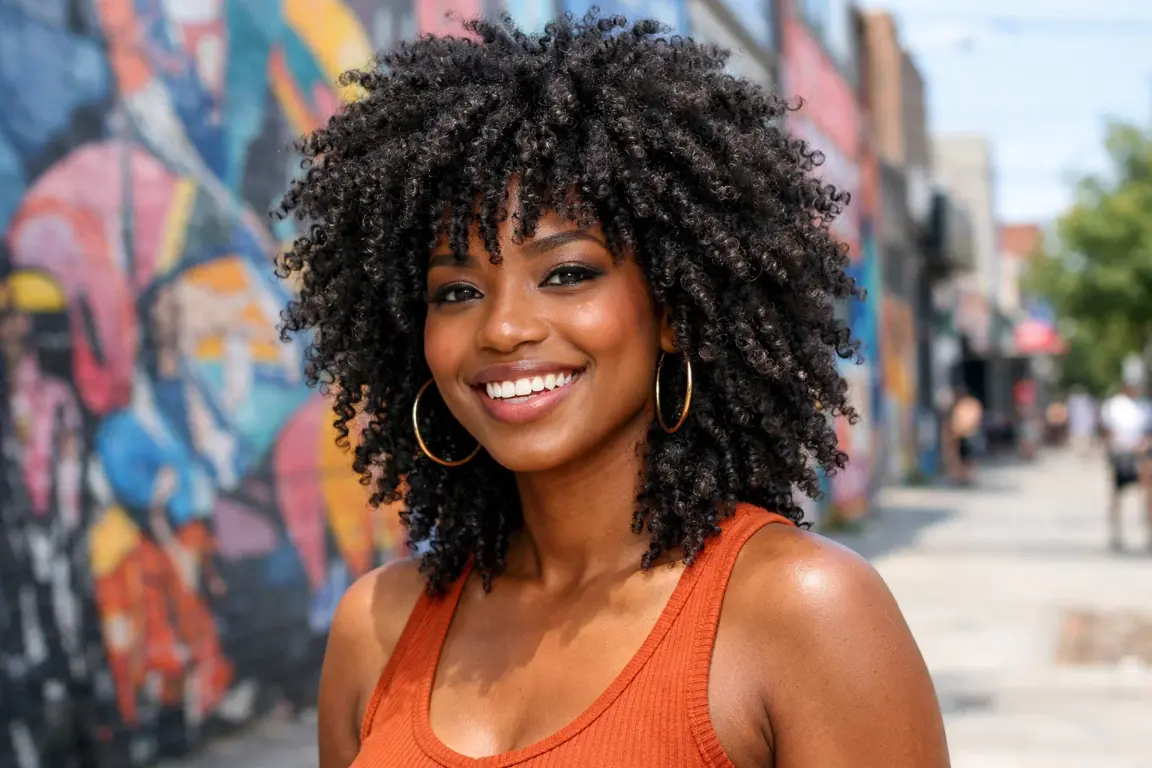 Shaggy Layers on Natural Coily Black Hair