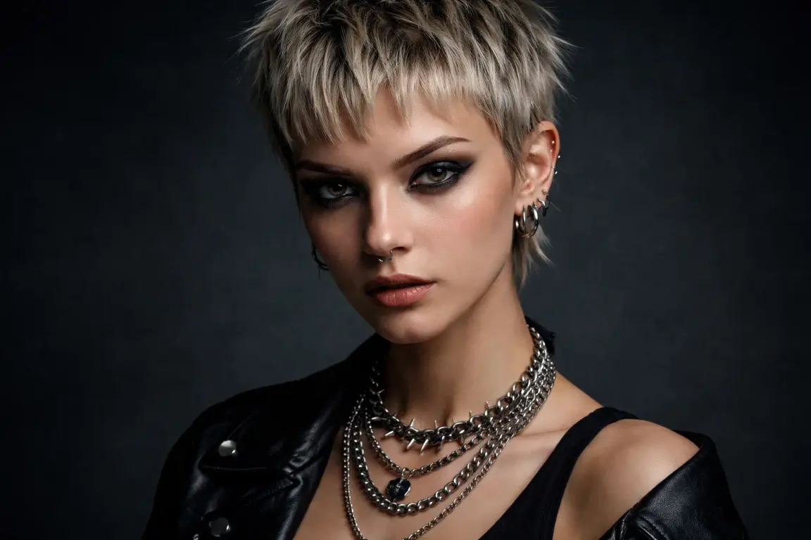 Razor-Cut Pixie with Jagged Bangs