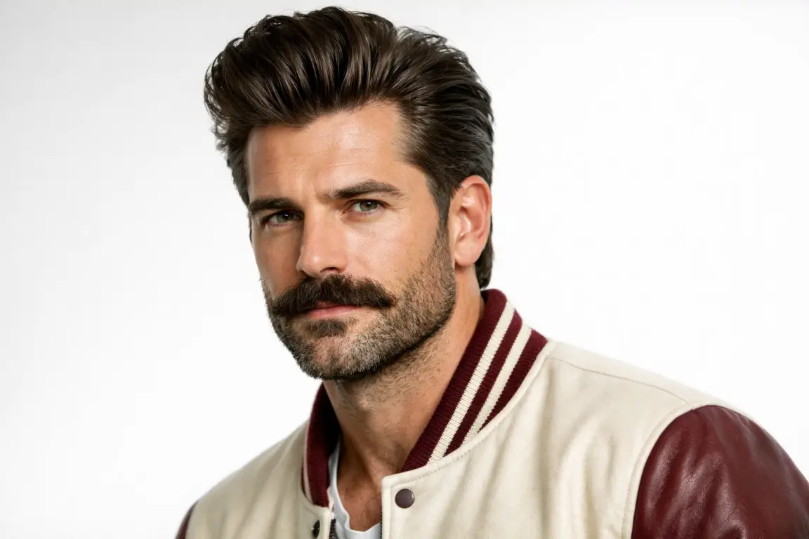 The Voluminous Slick Back with Beardstache