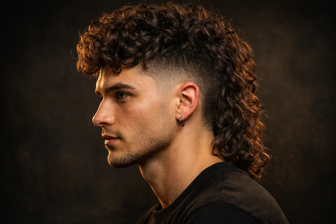 The Textured Curly Mullet with Fade