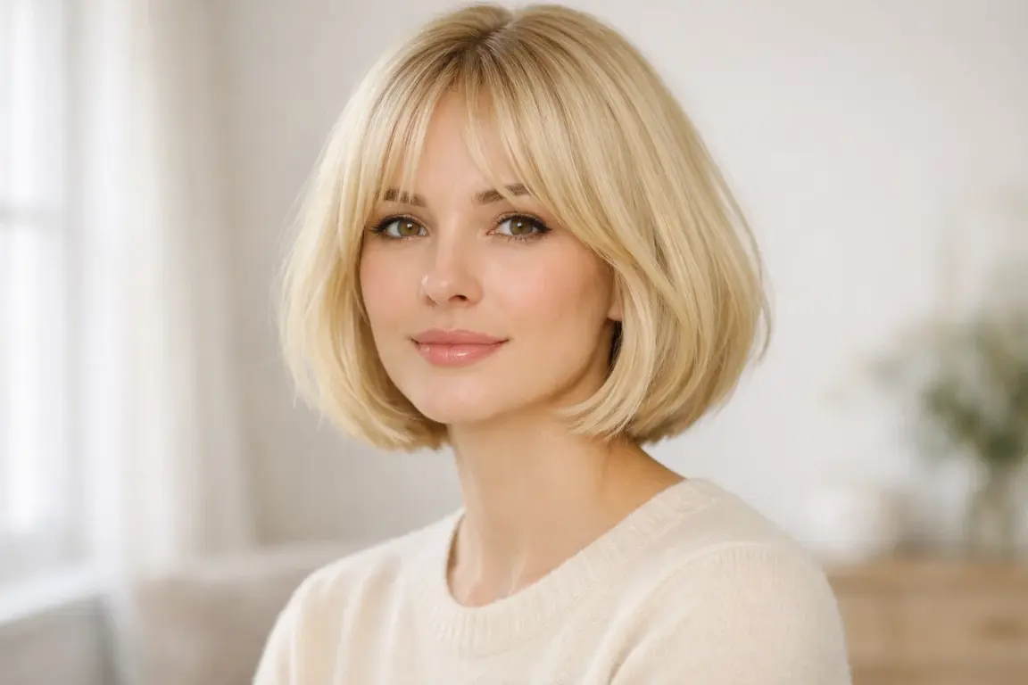 The Soft Bob with Wispy Curtain Bangs