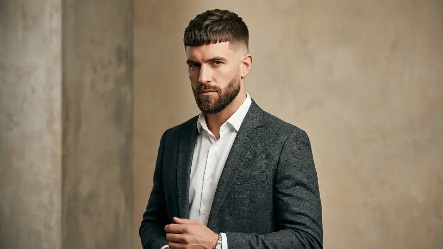 The Textured Caesar Cut with Beard