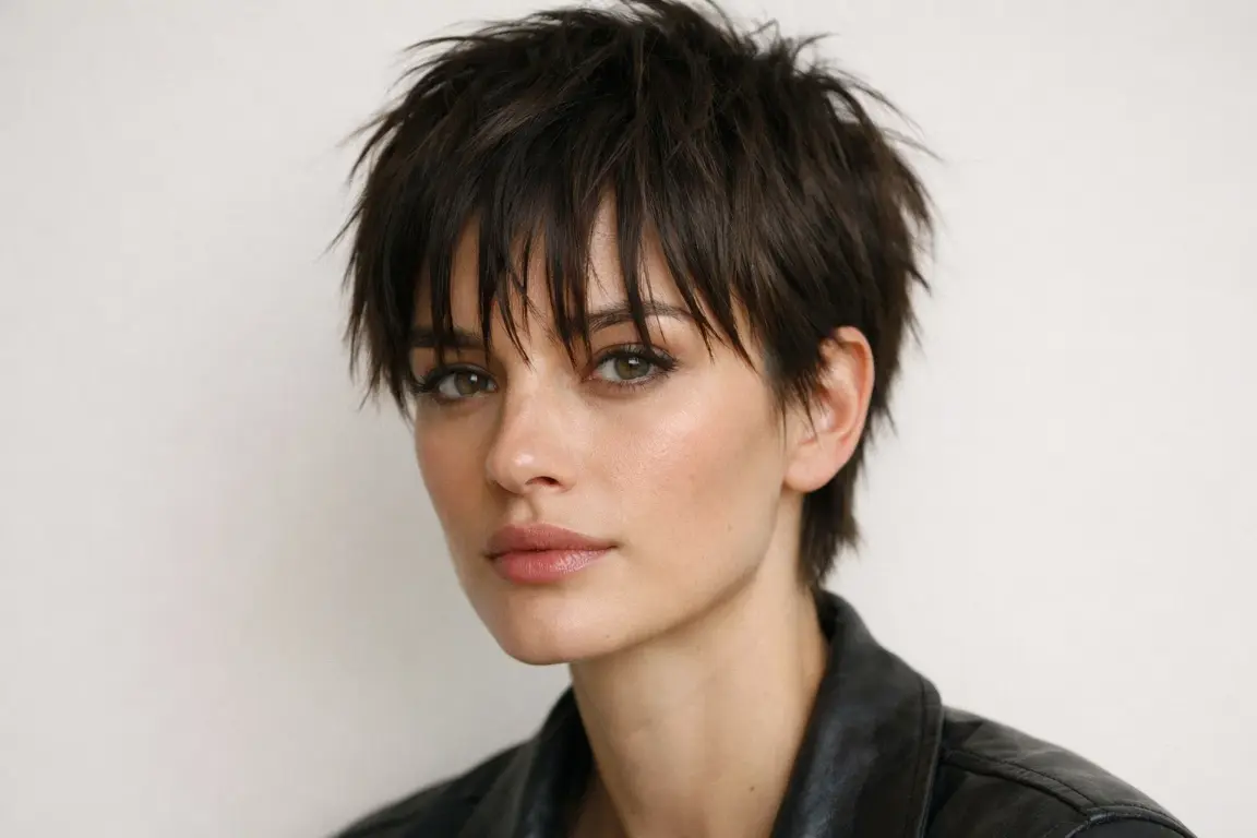 Short Textured Cut with Piece-y Bangs