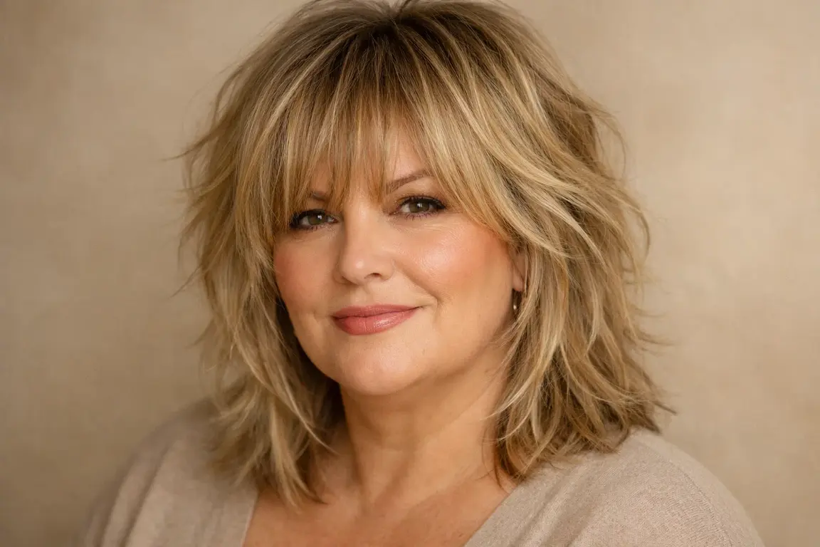 The Layered Shag with Wispy Bangs