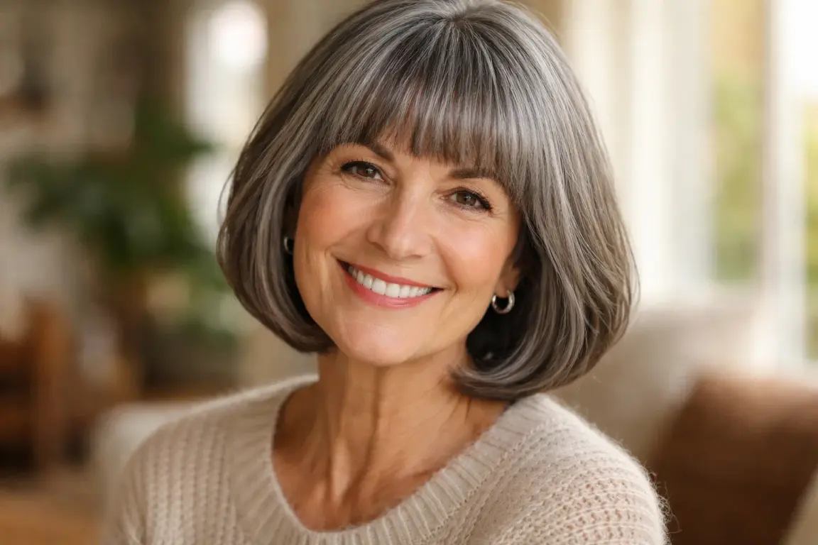 The Ivory Gray Pixie With Side Sweep