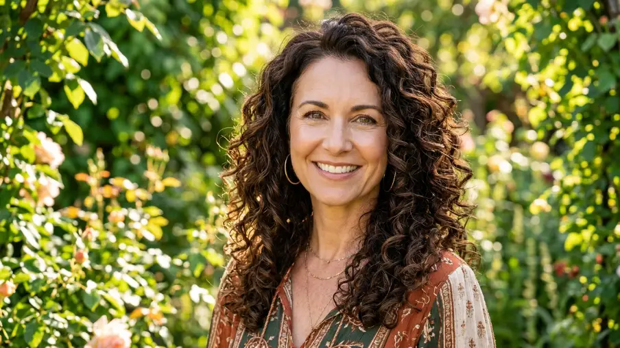 Long Curly Hair with Shaped Layers