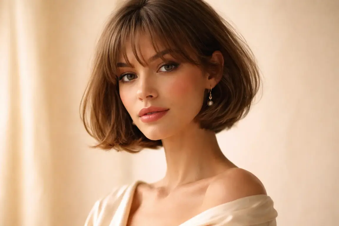 Chin-Length Bob with Birkin Fringe