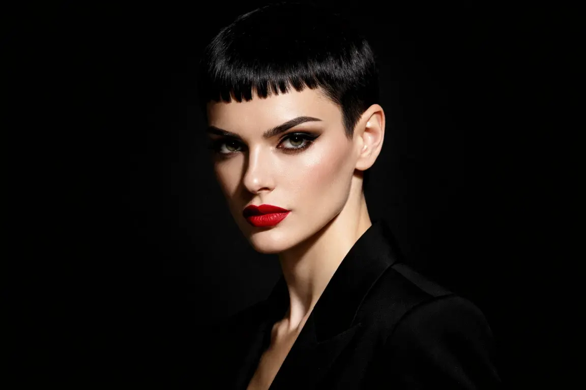 Cropped Cut with Baby Bangs and Bold Definition