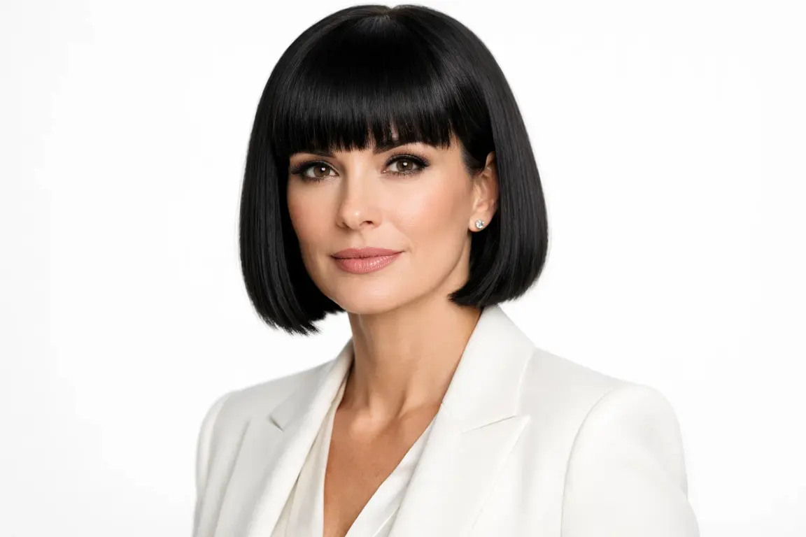 Blunt Bob with Straight-Across Bangs