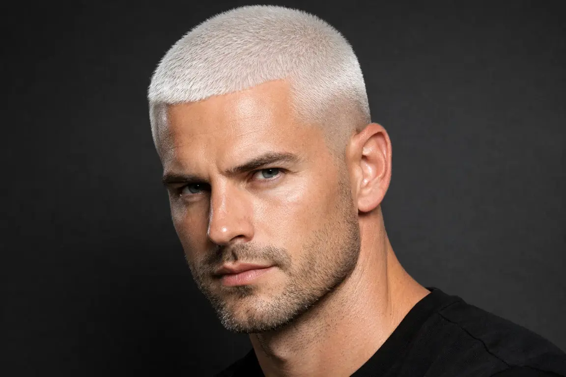 Platinum Blonde Buzz Cut