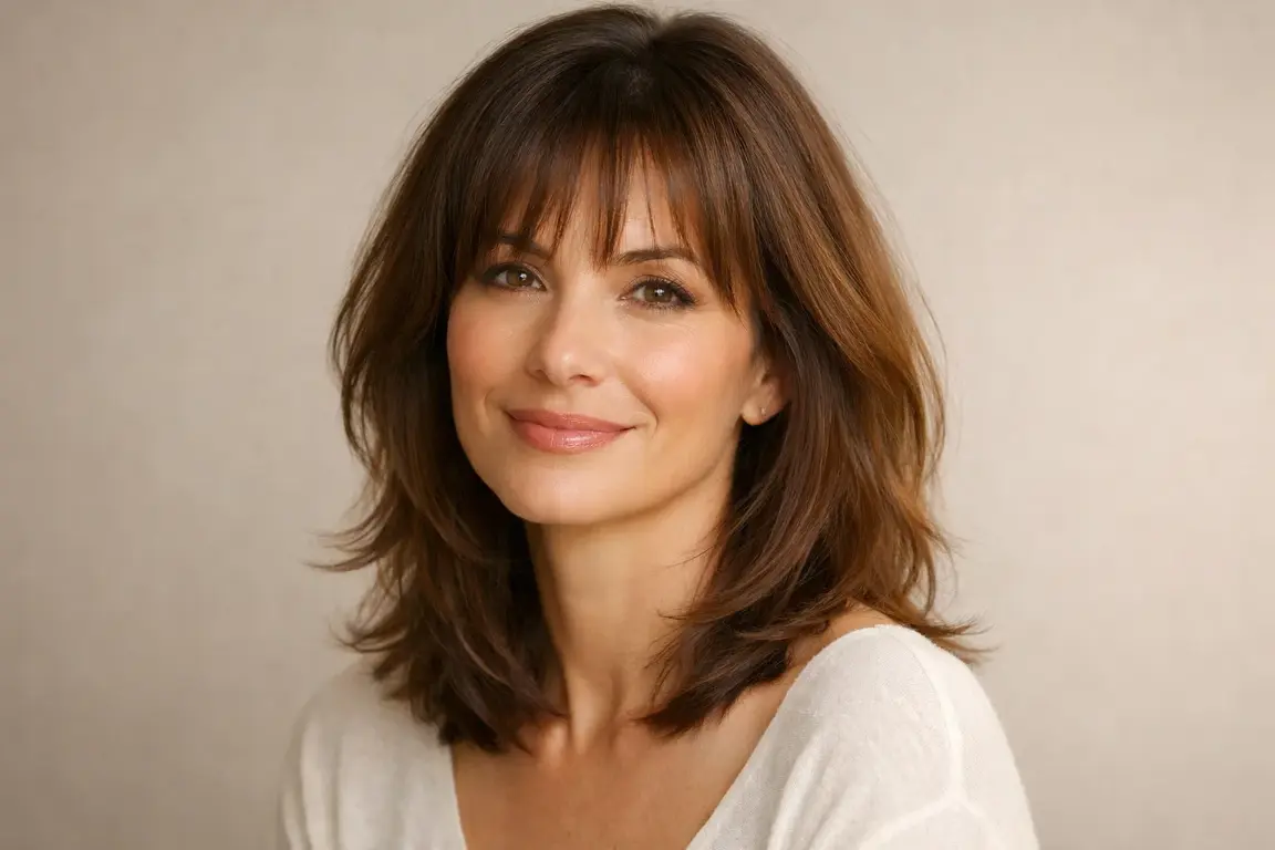 Wispy Bangs with a Soft Layered Cut