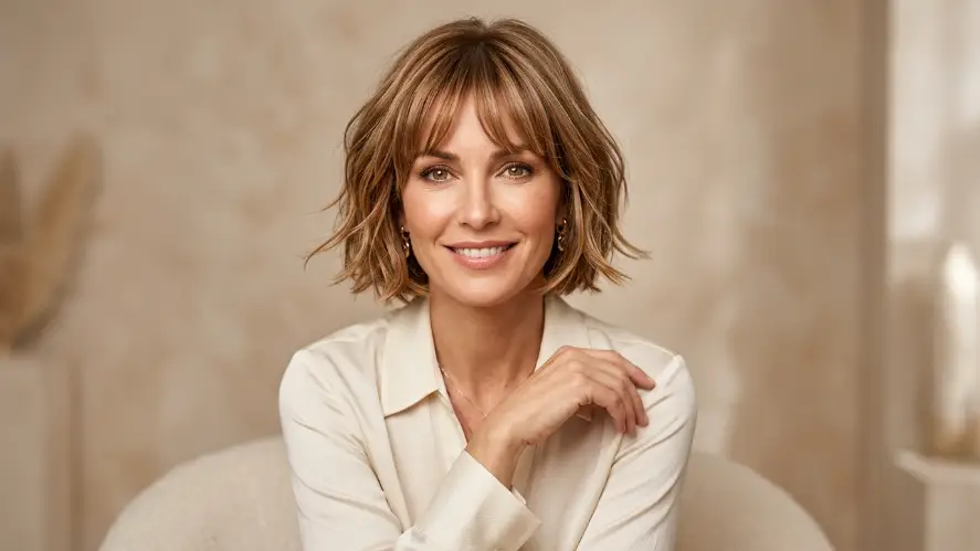 The Textured Short Bob with Soft Bangs