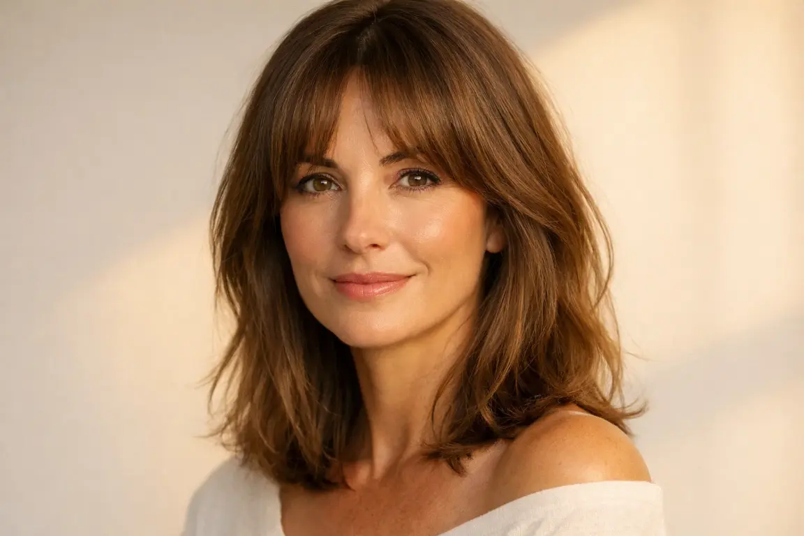 Curtain Bangs With a Mid-Length Cut