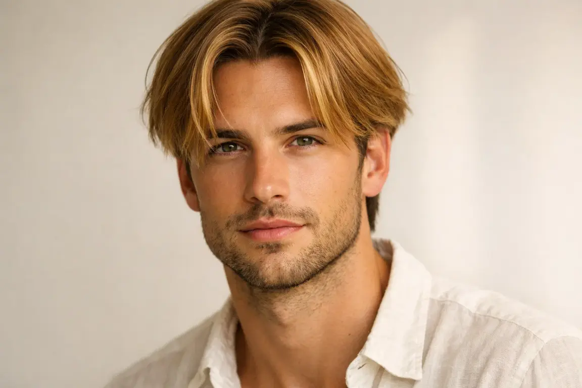 Honey Blonde Curtain Haircut