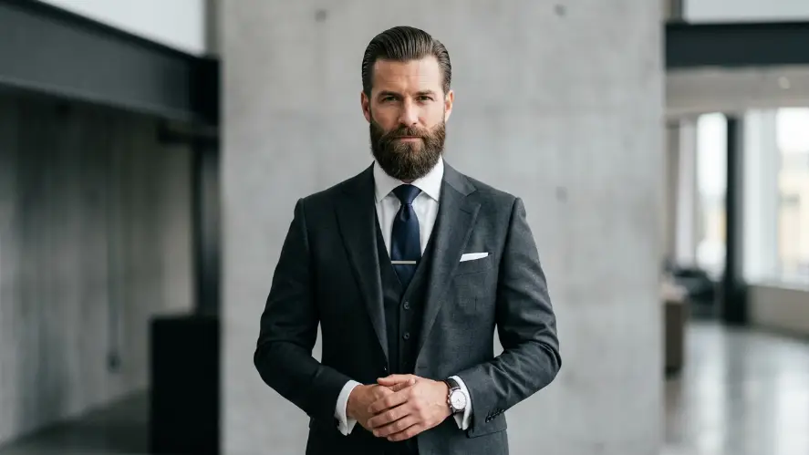The Slick Back with Full Beard