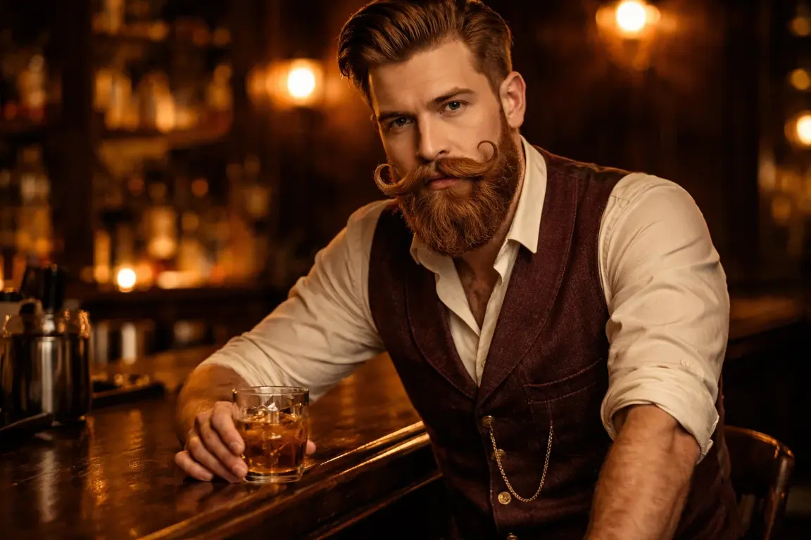 The Ducktail with Handlebar Mustache