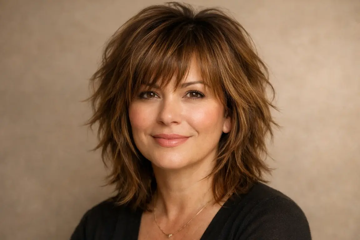 Modern Shag With Wispy Bangs