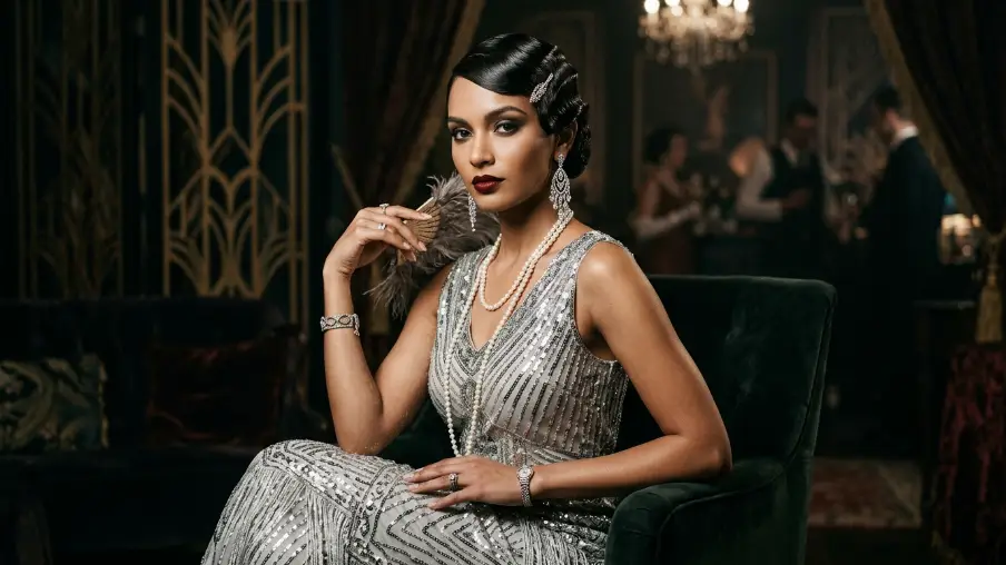 The 1920s Finger Wave Bob with Slicked Bangs