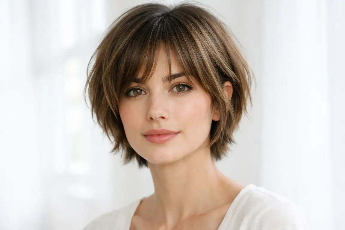 Bixie Cut with Curtain Bangs