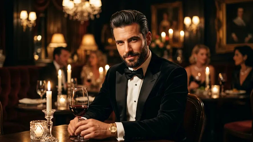 The Slick Back Pompadour