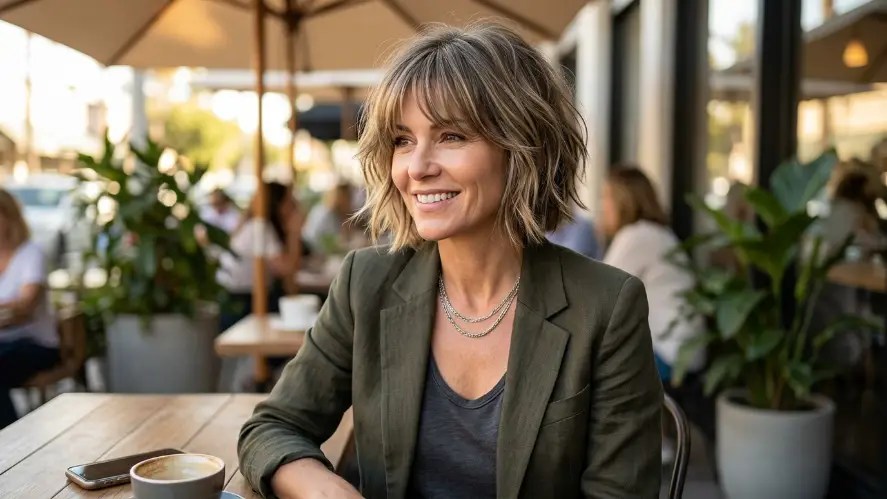 The Textured Bob with Soft Bangs