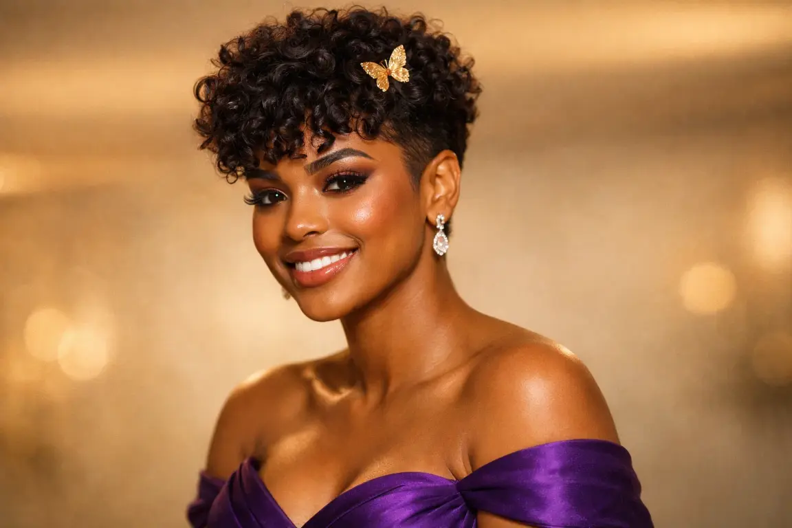 Curly Fringe with Tapered Sides