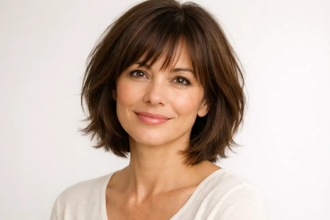 Layered Bob with Wispy Bangs