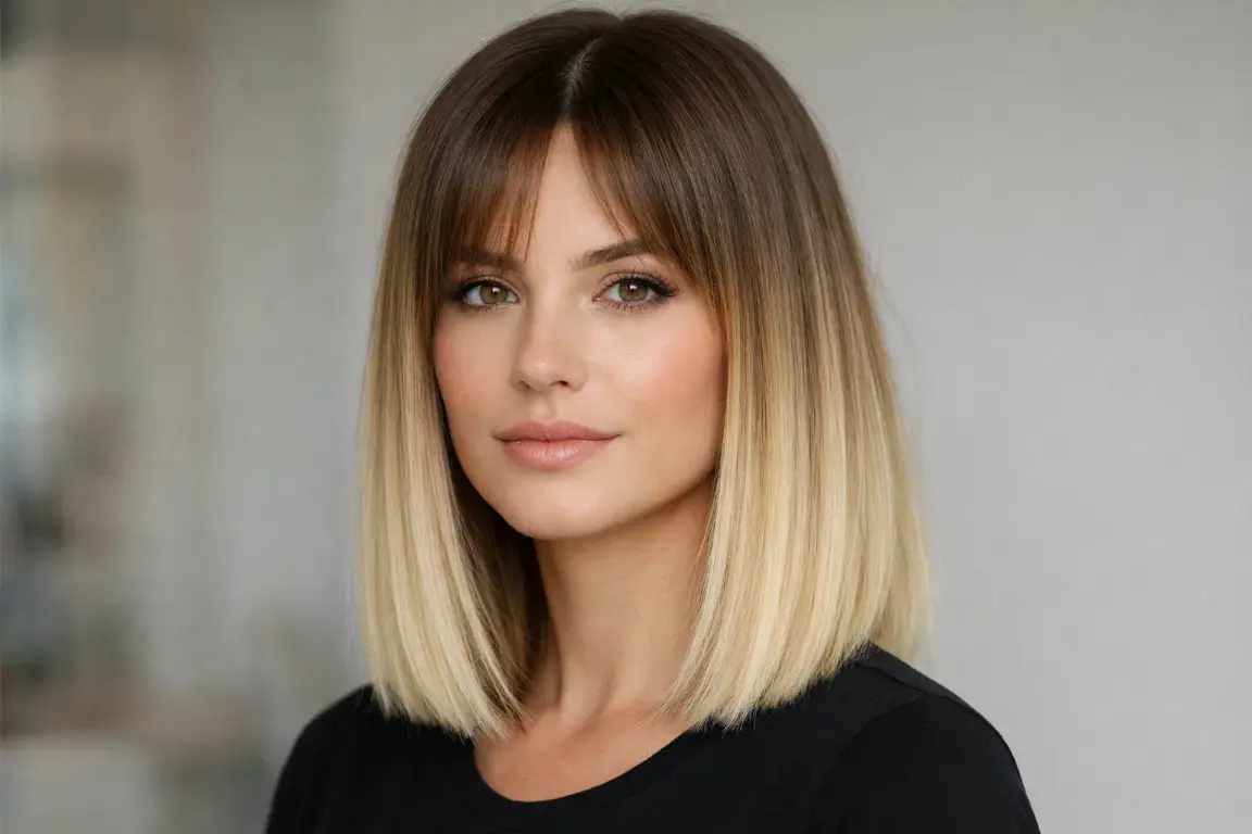 Blunt Medium Cut with Subtle Ombre