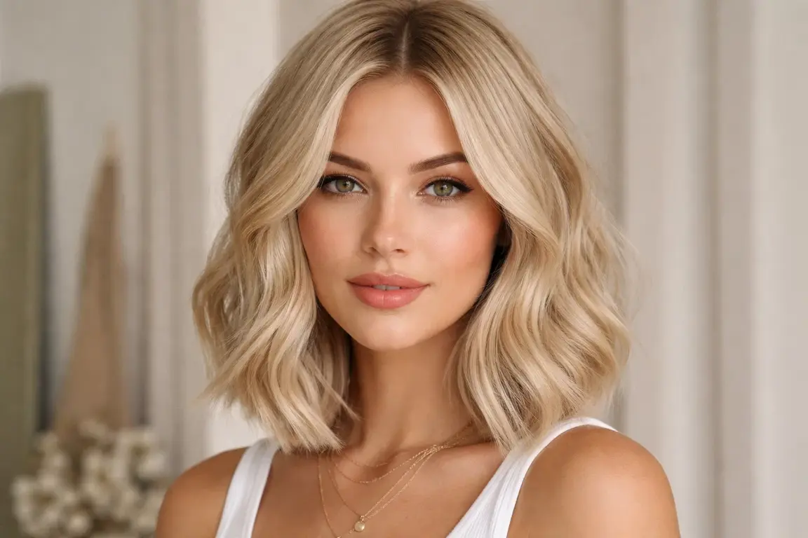 Beige Baby Blonde Lob