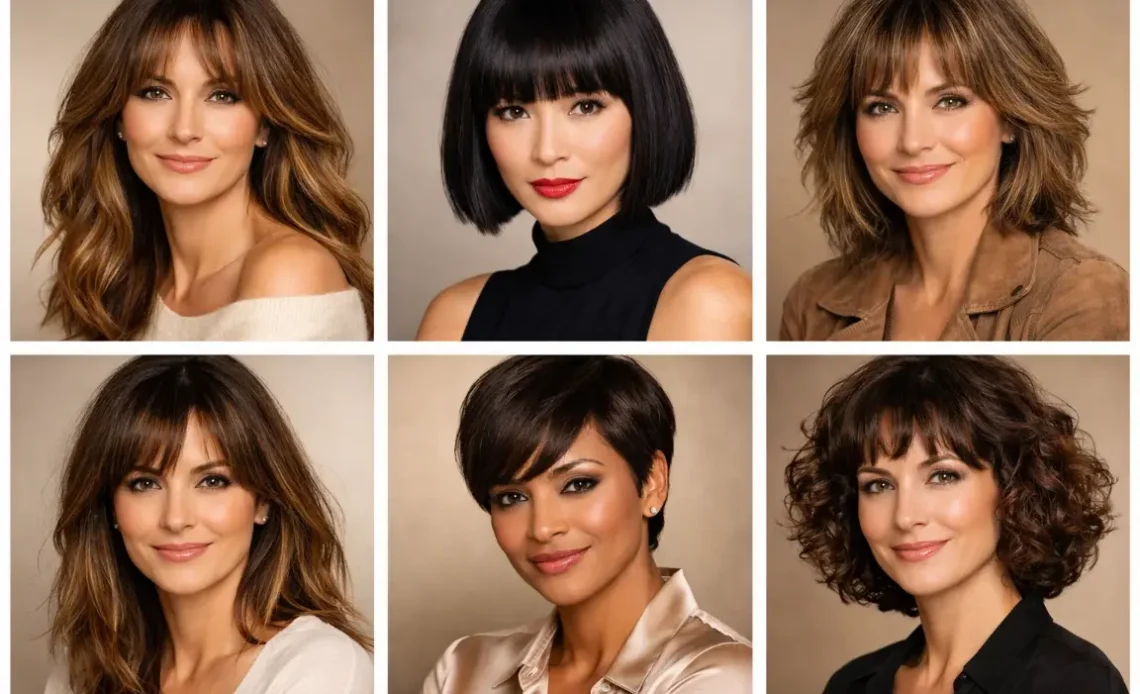 18 Hairstyles Over 40 with Bangs – Chic Trend Ideas Styles