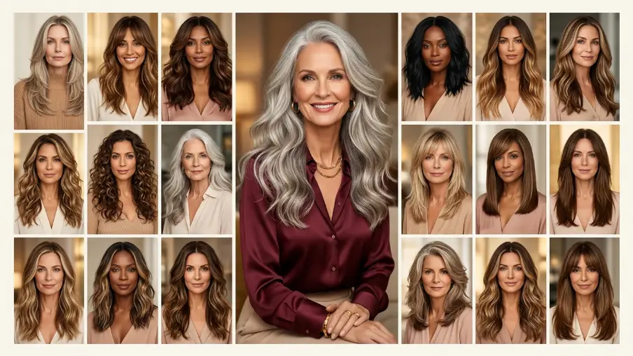 18 Ideas Long Haircuts for Women Over 45 Stylish Looks Now