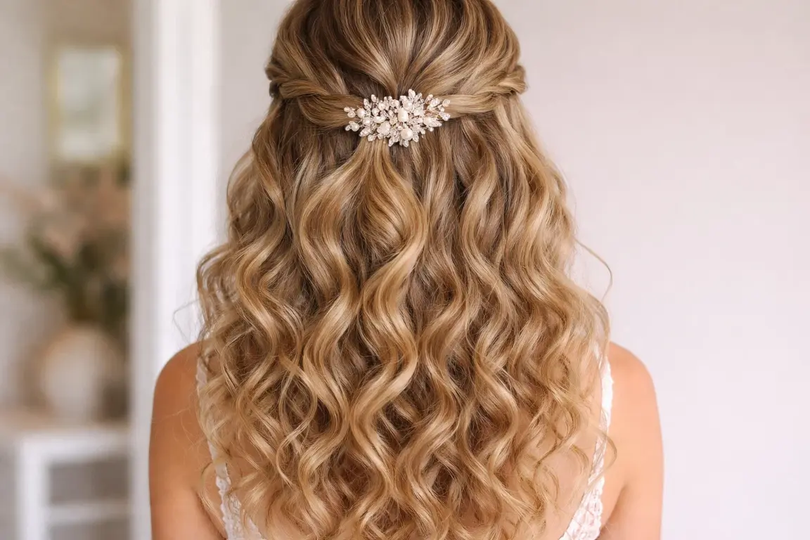 Curly Ponytail with Braided Wrap