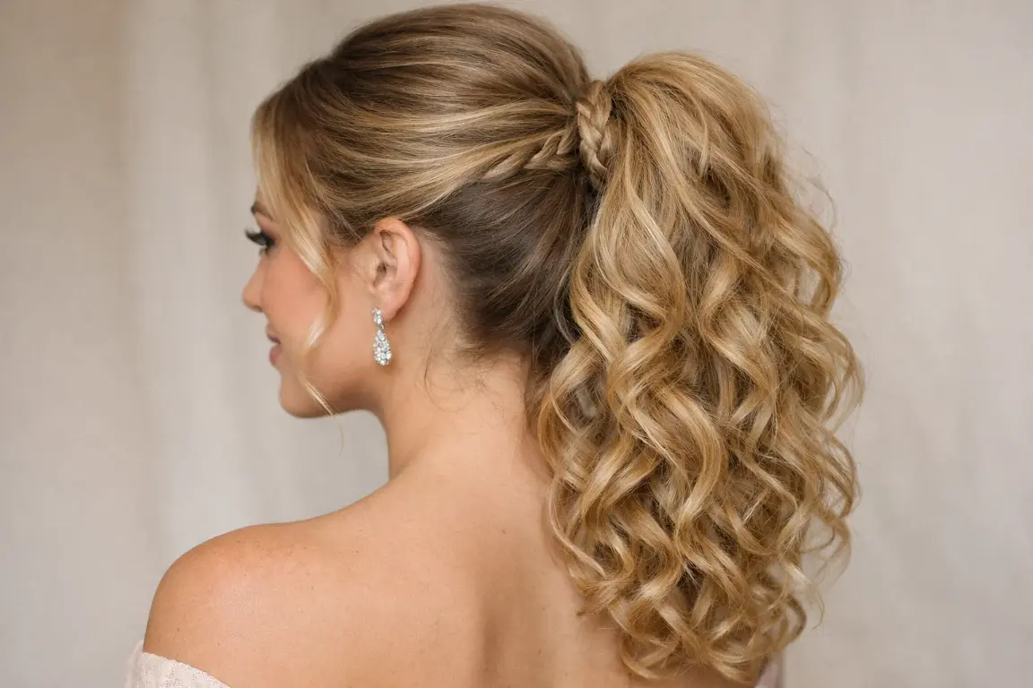 Twisted Crown with Loose Curls