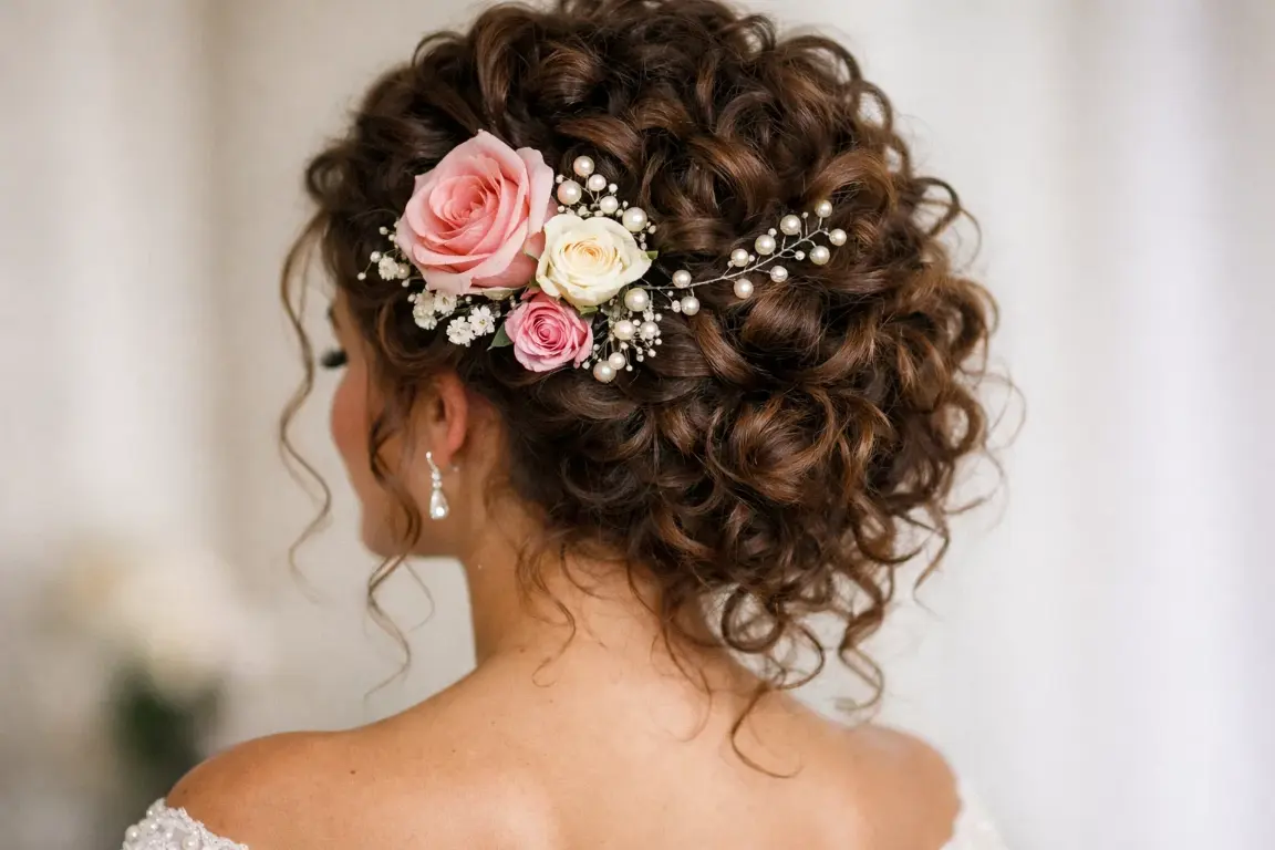 Braided Crown with Curly Ends