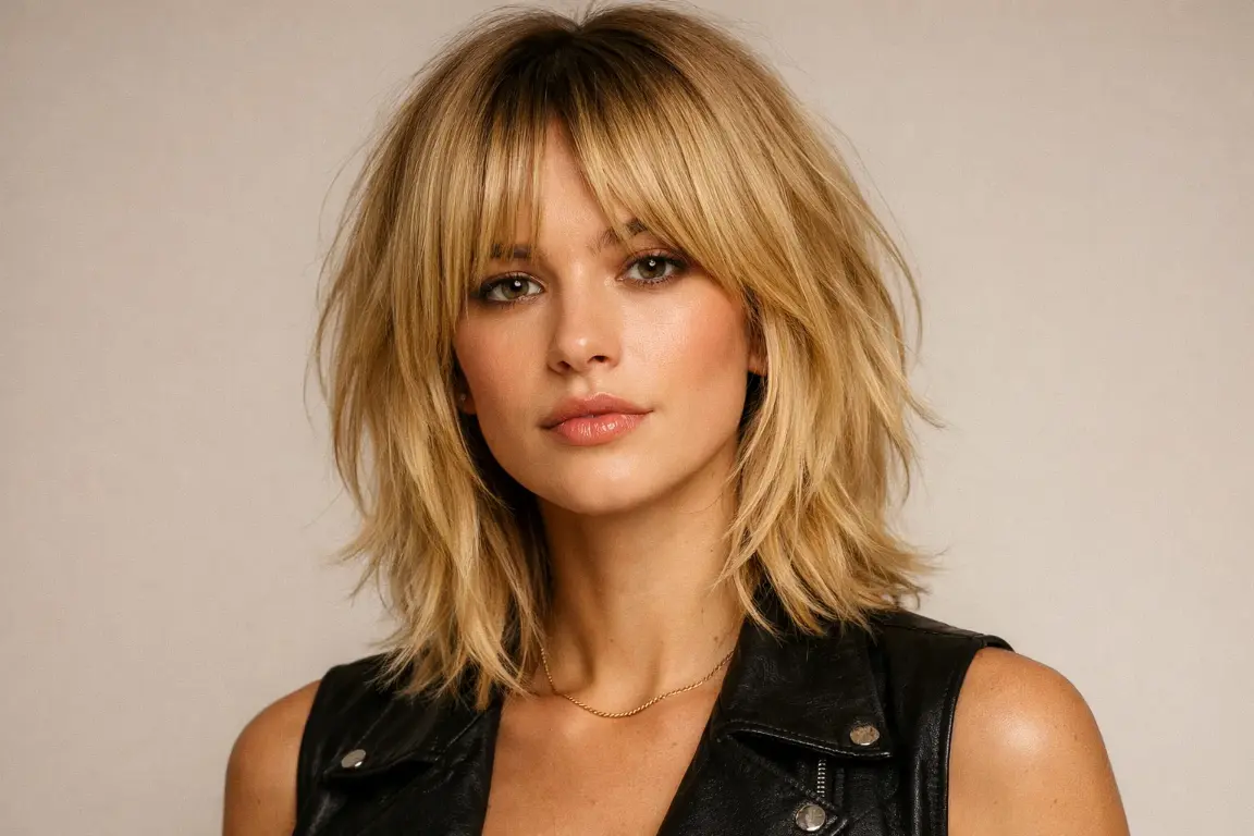 The Classic Medium Shag with Curtain Bangs