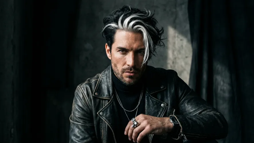 Platinum Streaks on Black Hair