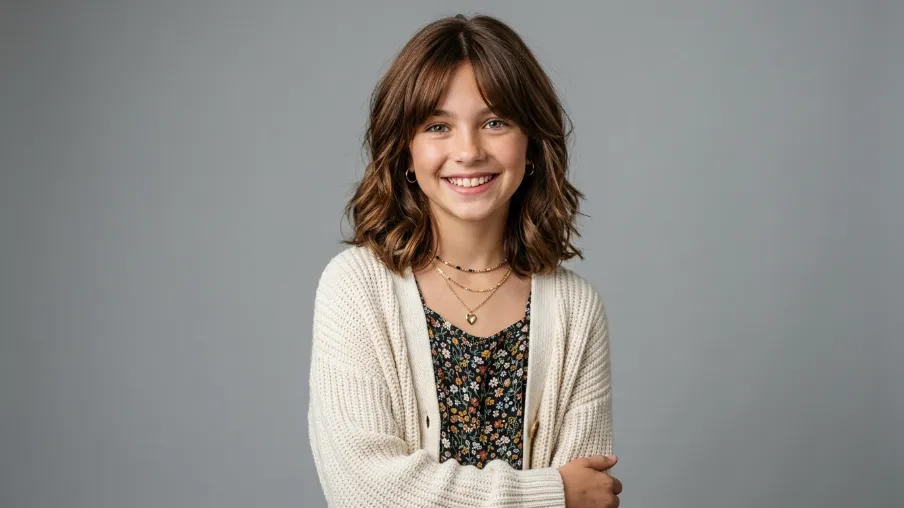 The Tween Lob with Curtain Bangs and Layers