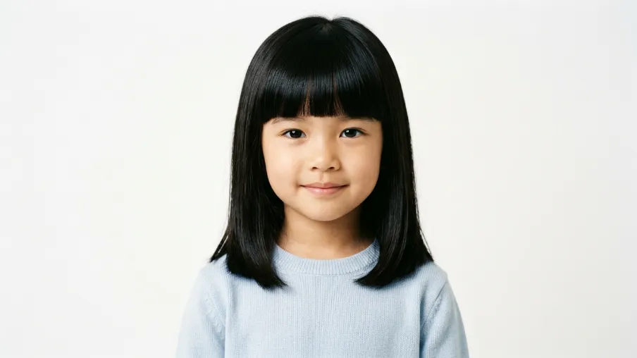 The Blunt Fringe with Shoulder Length Hair