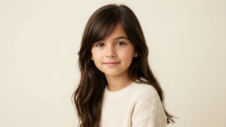 The Side Swept Fringe with Long Hair